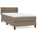vidaXL Sommier à lattes de lit avec matelas Taupe 90x190 cm Tissu