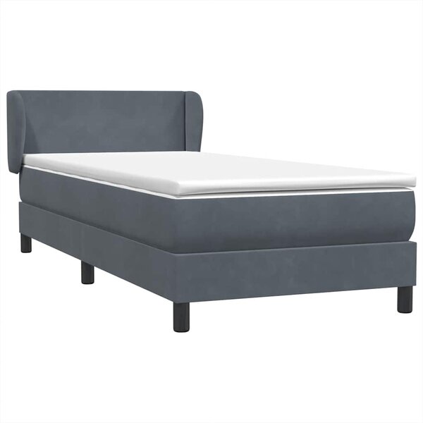 vidaXL Sommier à lattes de lit et matelas gris foncé 80x210 cm velours