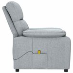 vidaXL Fauteuil de massage Gris clair Tissu
