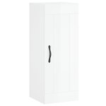 vidaXL Buffet haut Blanc brillant 34 5x34x180 cm Bois d'ingénierie