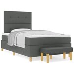 vidaXL Lit Box Spring avec Matelas & Banc Gris Foncé 120x190 cm Tissu