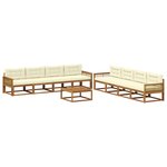vidaXL Ensemble de canapés d'extérieur 9 Pièces Naturel et Crème