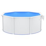 vidaXL Piscine avec parois en acier 300x120 cm Blanc