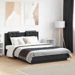 vidaXL Cadre de lit sans matelas noir 135x190 cm