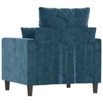 vidaXL Fauteuil Bleu 60 cm Velours