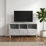 vidaXL Meuble TV 102 x 34 5 x 50 cm Gris béton Bois d'ingénierie