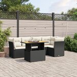 vidaXL Salon de jardin 5 Pièces avec coussins noir résine tressée