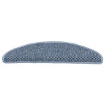 vidaXL Tapis d'escalier autocollants 15 Pièces 56x17x3 cm Bleu
