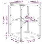 vidaXL Table d'appoint Chêne noir 41 x 40 x 60 cm