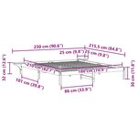 vidaXL Cadre de lit avec tables de chevet Blanc 180 x 210 cm