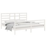 vidaXL Cadre de lit sans matelas blanc bois massif 200x200 cm