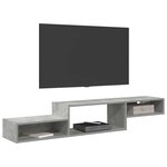 vidaXL Meuble TV mural Montage mural Gris béton 150 x 28 x 26 cm