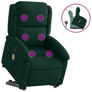 vidaXL Fauteuil de massage inclinable Vert foncé Velours