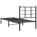 vidaXL Cadre de lit métal sans matelas avec tête de lit noir 80x200 cm