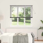 vidaXL Store de Fenêtre avec des rideaux Manuel Gris foncé Aluminium
