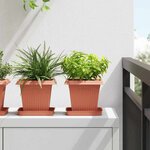 vidaXL Pots de plantes 24 Pièces Rouge brique 16 x 16 x 14 cm Plastique