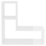 vidaXL Étagères murales 2Pièces blanc brillant 50x15x50cm bois ingénierie