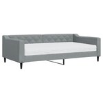 vidaXL Lit de jour avec matelas gris clair 100x200 cm tissu
