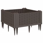vidaXL Jardinière avec piquets marron 42 5x42 5x28 5 cm PP