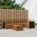 vidaXL Ensemble de canapé d'angle 5 Pièces Naturel Bois d'Acacia Massif