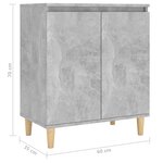 vidaXL Buffet avec pieds en bois Gris béton bois d'ingénierie