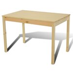 vidaXL Table de salle à manger en bois avec 4 chaises Naturel