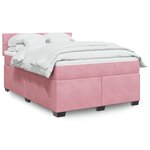 vidaXL Sommier à lattes de lit avec matelas Rose 160x200 cm Velours