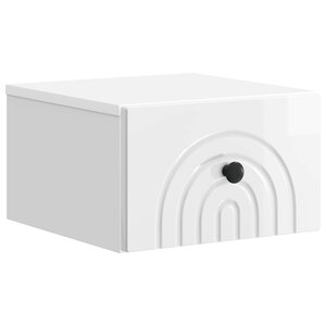 vidaXL Cabinet de chevet mural Blanc brillant 33 x 34 5 x 20 cm