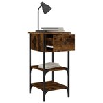 vidaXL Tables de chevet 2 Pièces chêne fumé 34x36x70 cm bois d'ingénierie