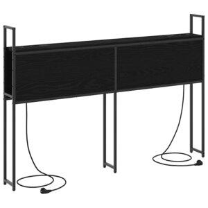 vidaXL Headboard de Rangement avec Station de Charge Chêne noir 150 cm