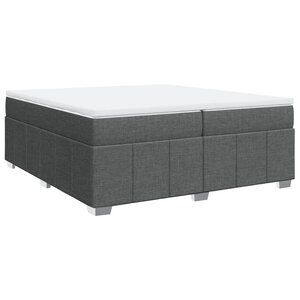 vidaXL Sommier à lattes de lit avec matelas Gris foncé 200x200cm Tissu