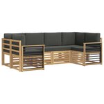 vidaXL Ensemble de canapé d'angle 6 Pièces Blanc et anthracite