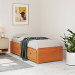 vidaXL Lit de jour sans matelas cire marron 90x190 cm bois pin massif
