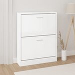 vidaXL Armoire à chaussure Blanc brillant 59x17x81 cm Bois ingénierie