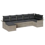 vidaXL Ensemble de canapé de jardin 7 Pièces Gris clair Poly rotin