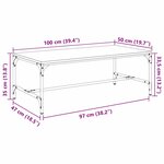 vidaXL Table basse Chêne noir 100 x 50 x 35 cm Bois d'ingénierie
