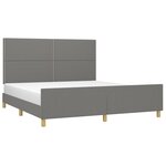 vidaXL Cadre de lit sans matelas gris foncé 180x200 cm tissu