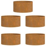 vidaXL Anneau de jardinière 5 Pièces Marron 40 x 40 x 20 cm Acier Corten
