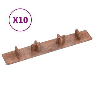 vidaXL Embouts de terrasse 10 Pièces Marron Plastique