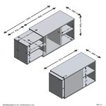 FMD Meuble TV avec 2 compartiments ouverts 133 5x39 9x49 2 cm