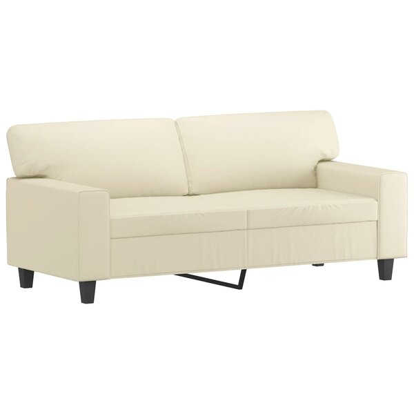 vidaXL Canapé à 2 places Crème 140 cm Similicuir