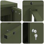 vidaXL boîte aux lettres Vert olive 30 x 23 x 55 cm Acier