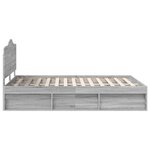 vidaXL Cadre de lit Gris Sonoma 140 x 200 cm Pin massif