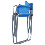 vidaXL Chaises de metteur en scène lot de 2 Acier Bleu