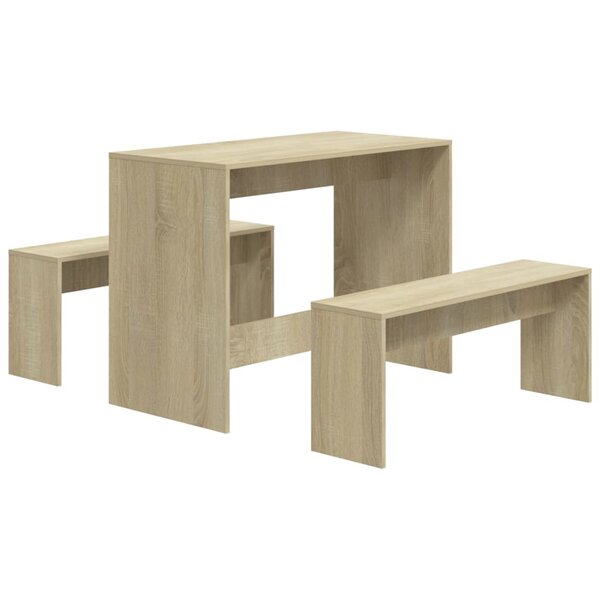 vidaXL Ensemble à manger 3 Pièces Chêne sonoma Bois d'ingénierie