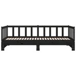 vidaXL Lit coulissant sans matelas noir 2x(90x190) cm