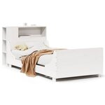 vidaXL Cadre de lit sans matelas blanc 75x190 cm bois de pin massif