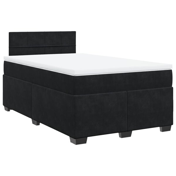 vidaXL Sommier à lattes de lit avec matelas Noir 120x200 cm Velours