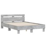 vidaXL Cadre de lit avec LED sans matelas gris béton 120x200 cm