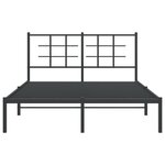 vidaXL Cadre de lit métal sans matelas avec tête de lit noir 140x200cm